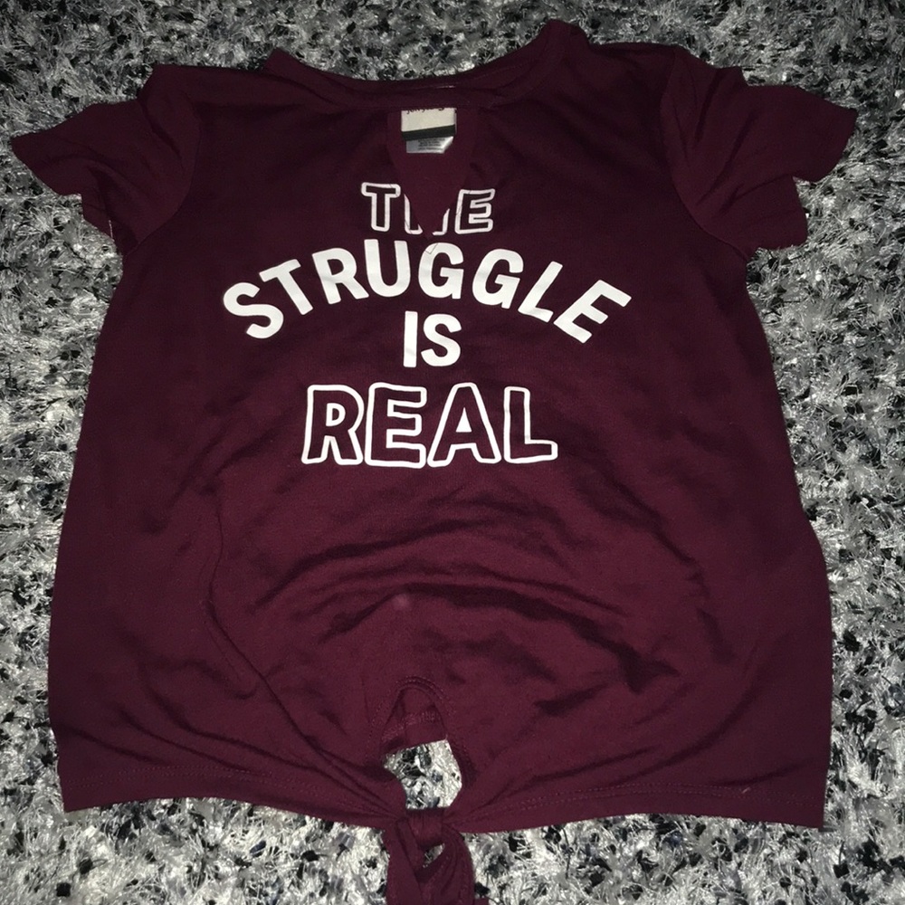 the struggle is real girls t-shirt